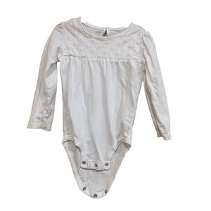 Carters long sleeve white top eyelit detail 24 months.